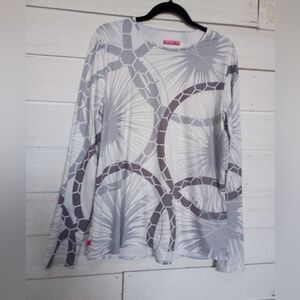 Terry Cycling Gray Patterned Women's Top
